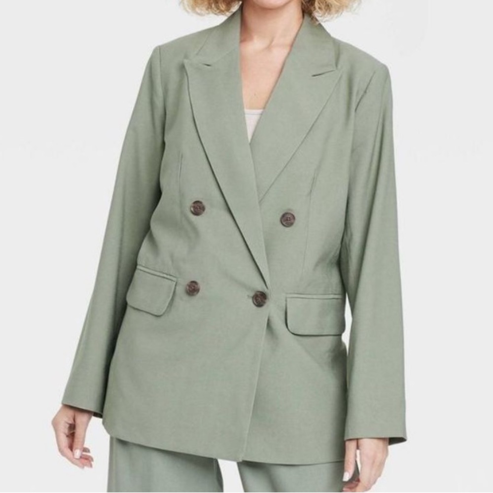 Target Women's Light Green Double-Breasted Blazer